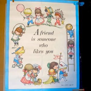 Vintage Joan Walsh Anglund posters (3) 1970  “a friend is someone who likes you”